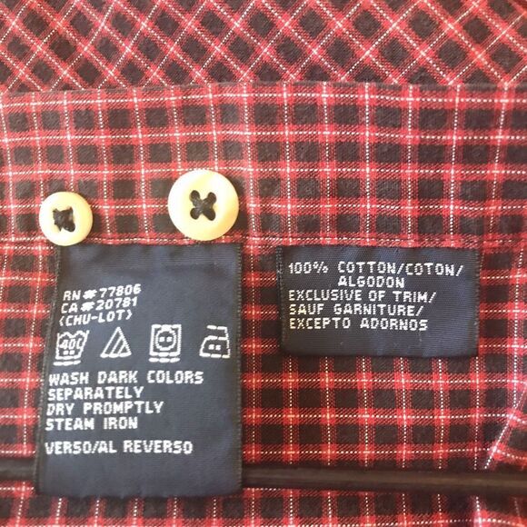 Tommy Hilfiger Red/Black Gingham Button Down Long Sleeve Shirt  Size‎ L - Picture 8 of 8
